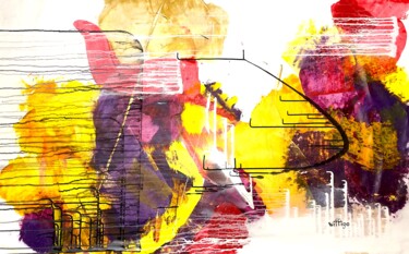 Pintura titulada "Abstrait N°18" por Willigo, Obra de arte original, Acrílico