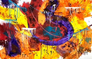 Картина под названием "Abstrait N°24" - Willigo, Подлинное произведение искусства, Акрил