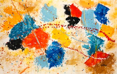 Painting titled "Abstrait N°33" by Willigo, Original Artwork, Acrylic