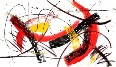 Malarstwo zatytułowany „Abstrait N°38” autorstwa Willigo, Oryginalna praca, Akryl