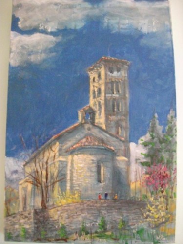 Pintura titulada "Iglesia de Molló" por Willo, Obra de arte original