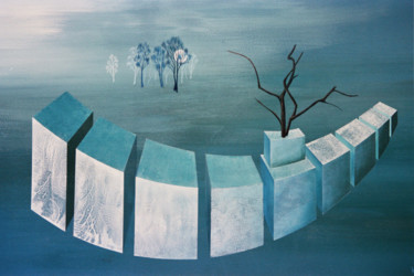 Peinture intitulée "au-dela-du-mur.jpg" par Willy Larock, Œuvre d'art originale, Acrylique