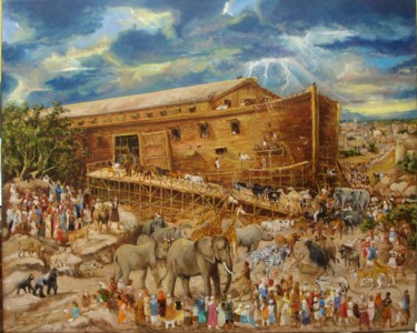 Peinture intitulée "L'arche de Noé par…" par Willy Pannier, Œuvre d'art originale