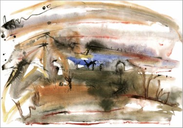 Drawing titled "Longitudinal landsc…" by Dima Wilms, Original Artwork, Gouache