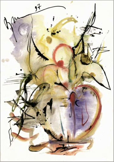 Drawing titled "fruit  Плод 8" by Dima Wilms, Original Artwork, Gouache