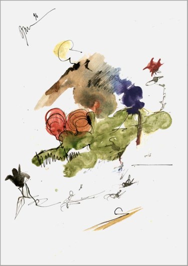 Tekening getiteld "Petit paysage Littl…" door Dima Wilms, Origineel Kunstwerk, Gouache