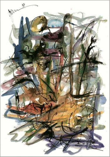 Dessin intitulée "Fourré Thickets  За…" par Dima Wilms, Œuvre d'art originale, Gouache