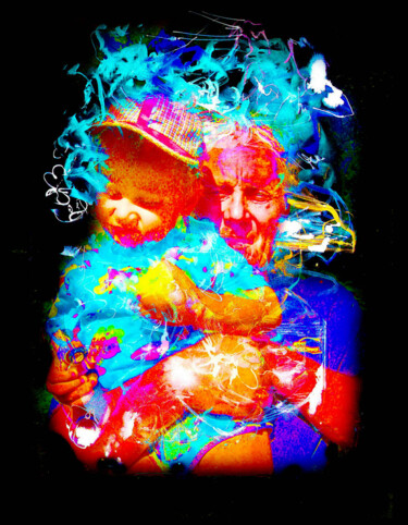 Цифровое искусство под названием "дедушка с внуком gr…" - Dima Wilms, Подлинное произведение искусства, 2D Цифровая Работа