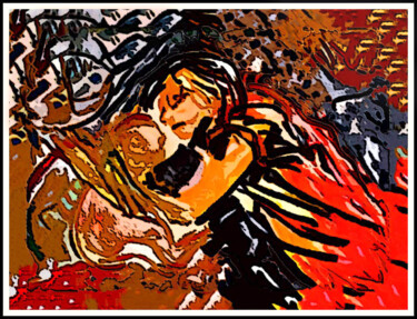 Digitale Kunst mit dem Titel "mother with child…" von Dima Wilms, Original-Kunstwerk, 2D digitale Arbeit