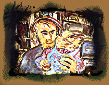 Arte digital titulada "Дима с ребенком  Di…" por Dima Wilms, Obra de arte original, Trabajo Digital 2D