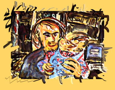 Цифровое искусство под названием "Дима с ребенком  Di…" - Dima Wilms, Подлинное произведение искусства, 2D Цифровая Работа