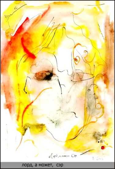 Σχέδιο με τίτλο "Seigneur, ou peut-ê…" από Dima Wilms, Αυθεντικά έργα τέχνης, Γκουάς