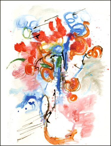 Dessin intitulée "bouquet 17.jpg" par Dima Wilms, Œuvre d'art originale, Acrylique