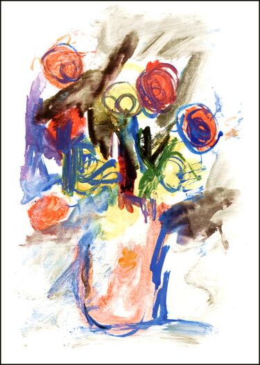 Drawing titled "bouquet 28.jpg" by Dima Wilms, Original Artwork, Acrylic
