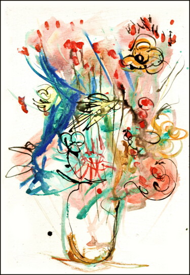 Drawing titled "bouquet 49.jpg" by Dima Wilms, Original Artwork, Acrylic