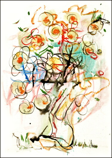 Drawing titled "bouquet 53.jpg" by Dima Wilms, Original Artwork, Acrylic