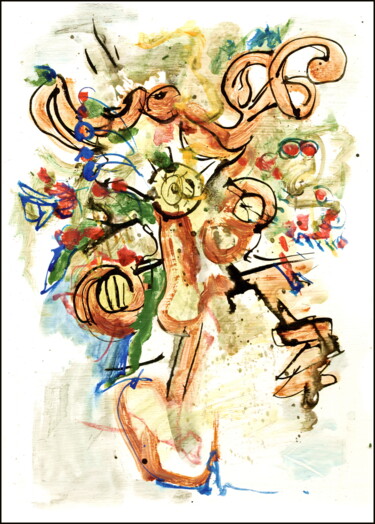 Drawing titled "bouquet 55.jpg" by Dima Wilms, Original Artwork, Acrylic