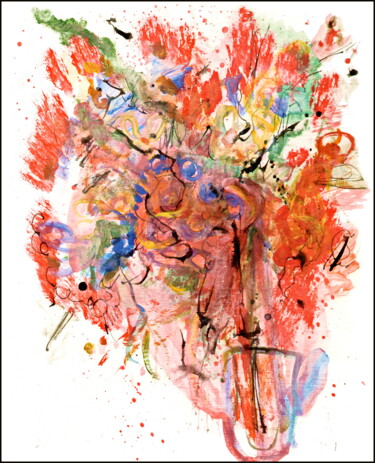 Drawing titled "bouquet 68.jpg" by Dima Wilms, Original Artwork, Acrylic