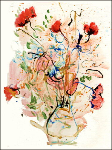 Drawing titled "bouquet  84.jpg" by Dima Wilms, Original Artwork, Acrylic