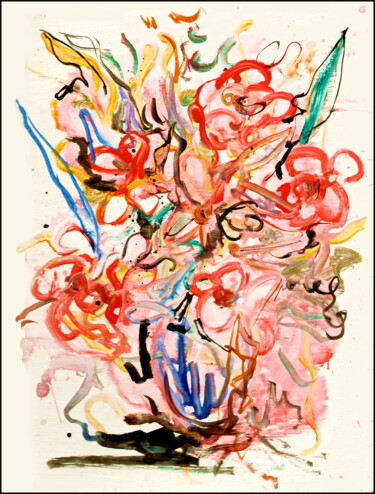 Drawing titled "bouquet  87.jpg" by Dima Wilms, Original Artwork, Acrylic