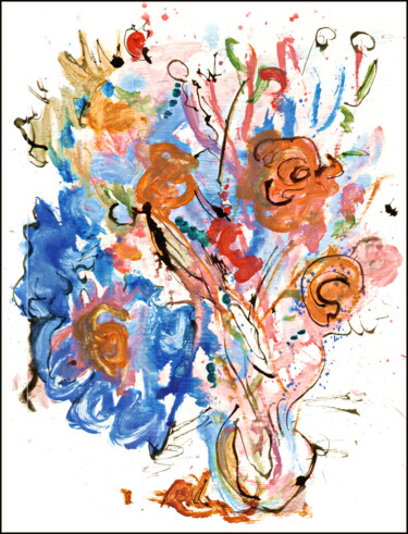 Dessin intitulée "bouquet  88.jpg" par Dima Wilms, Œuvre d'art originale, Acrylique