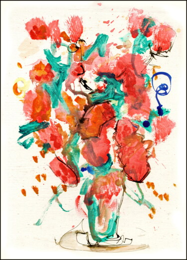 Drawing titled "bouquet  102.jpg" by Dima Wilms, Original Artwork, Acrylic