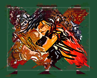 Digitale Kunst mit dem Titel "mother with child…" von Dima Wilms, Original-Kunstwerk, 2D digitale Arbeit