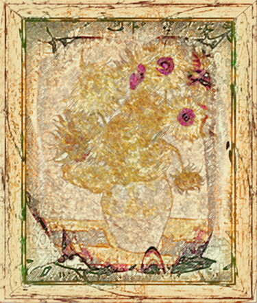 Arte digital titulada "Подсолнухи ван Гога…" por Dima Wilms, Obra de arte original, Trabajo Digital 2D