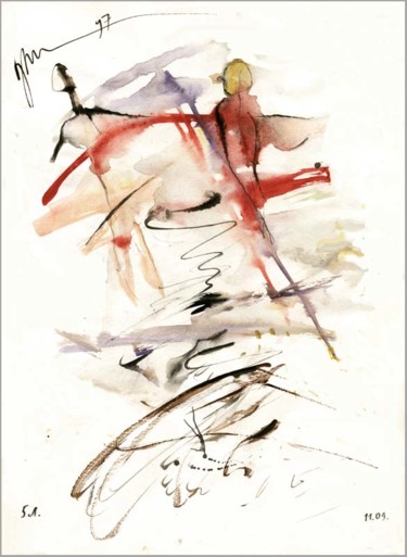 Drawing titled "5 L." by Dima Wilms, Original Artwork, Watercolor