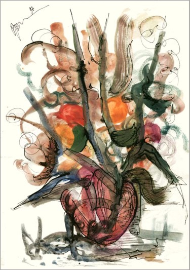 Dessin intitulée "букет Плоды 4  Bouq…" par Dima Wilms, Œuvre d'art originale, Gouache