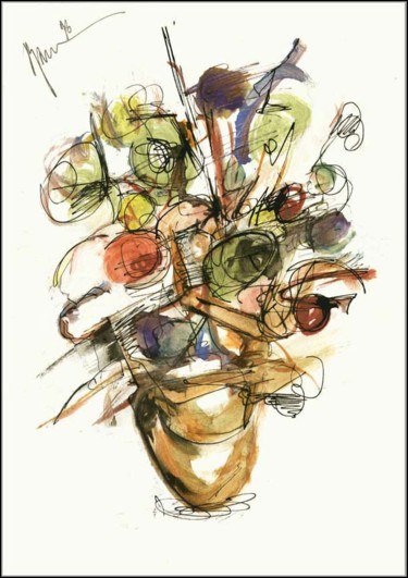 Рисунок под названием "букет Игрушка    Bo…" - Dima Wilms, Подлинное произведение искусства, Гуашь