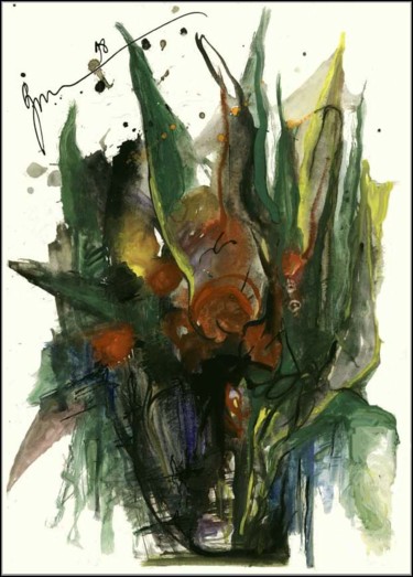 Рисунок под названием "Bouquet. Falaises T…" - Dima Wilms, Подлинное произведение искусства, Гуашь