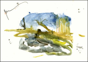 Drawing titled "paysage-fragment пе…" by Dima Wilms, Original Artwork, Gouache