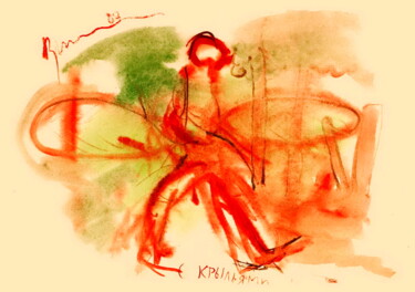 Tekening getiteld "Avec des ailes With…" door Dima Wilms, Origineel Kunstwerk, Gouache