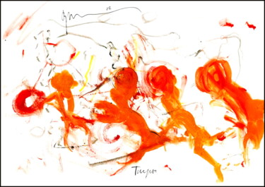 Drawing titled "Tigres Tigers  Тигры" by Dima Wilms, Original Artwork, Gouache