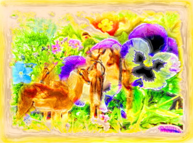 Digital Arts titled "олени   deer3" by Dima Wilms, Original Artwork, 2D Digital Work