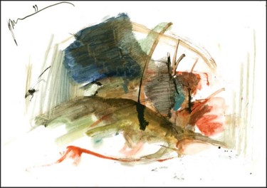 Рисунок под названием "Sur la colline На х…" - Dima Wilms, Подлинное произведение искусства, Гуашь