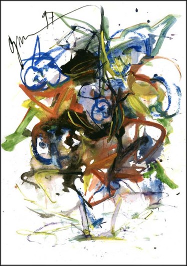 Dessin intitulée "Bouquet. Poids moye…" par Dima Wilms, Œuvre d'art originale, Gouache
