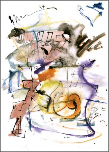 Dessin intitulée "Le rythme de la vie…" par Dima Wilms, Œuvre d'art originale, Gouache