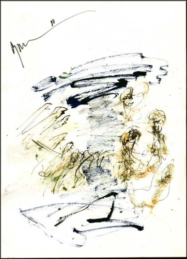 Disegno intitolato "Les gens People Люд…" da Dima Wilms, Opera d'arte originale, Gouache