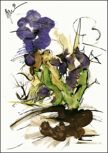 Tekening getiteld "Terre et plantes Зе…" door Dima Wilms, Origineel Kunstwerk, Gouache