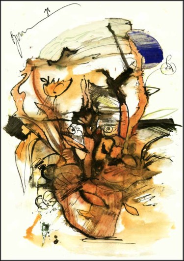 Zeichnungen mit dem Titel "Father of fantasies…" von Dima Wilms, Original-Kunstwerk, Gouache