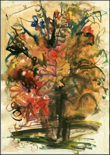Dessin intitulée "Bouquet Noble Букет…" par Dima Wilms, Œuvre d'art originale, Gouache