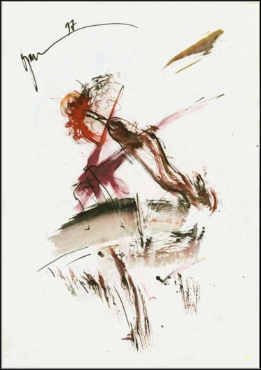 Desenho intitulada "Soûlard Пьянчуга Th…" por Dima Wilms, Obras de arte originais, Guache