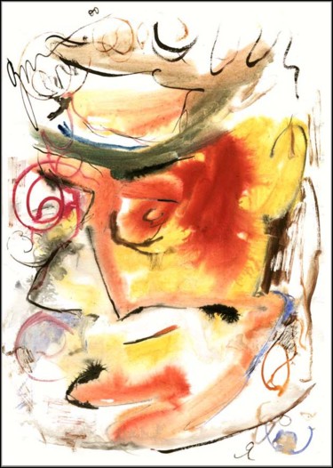 Drawing titled "Je Я  I  45" by Dima Wilms, Original Artwork, Gouache