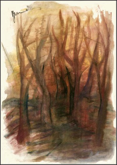 Dessin intitulée "brouillard Туман  F…" par Dima Wilms, Œuvre d'art originale, Gouache