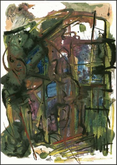Рисунок под названием "Big house behind a…" - Dima Wilms, Подлинное произведение искусства, Гуашь