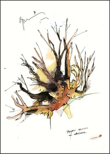 Desenho intitulada "The trees are dark…" por Dima Wilms, Obras de arte originais, Guache