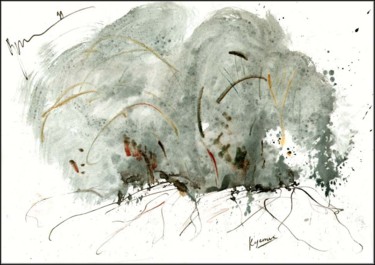 Dessin intitulée "Buissons Кусты Bush…" par Dima Wilms, Œuvre d'art originale, Gouache