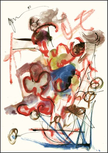 Рисунок под названием "Bouquet. D'hiver Бу…" - Dima Wilms, Подлинное произведение искусства, Гуашь